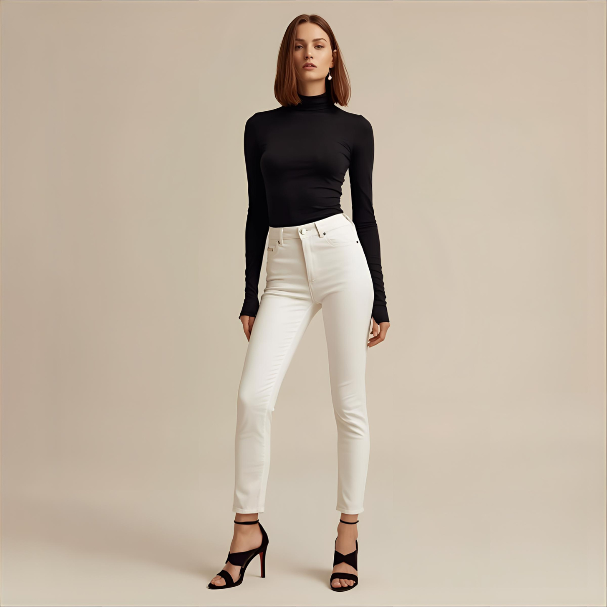 EBONIA | Black Long-Sleeve Classy Elegant Turtleneck