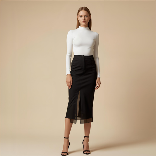 NOIRELLE | Black Long Classy Skirt